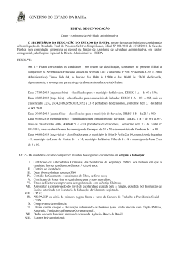 2 &ordm; edital de convoca&ccedil;&atilde;o Cargo ADM REDA Capital