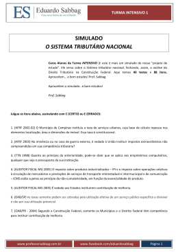 simulado o sistema tribut&aacute;rio nacional