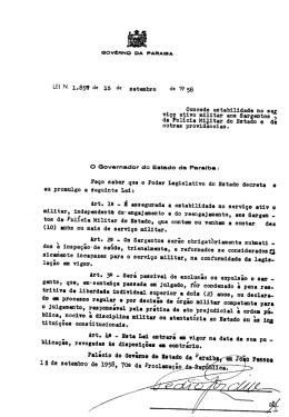 Concede estabilidade no Serviço Ativo aos