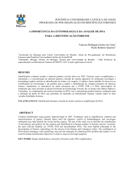 A import&acirc;ncia da entomologia e da an&aacute;lise de DNA para a