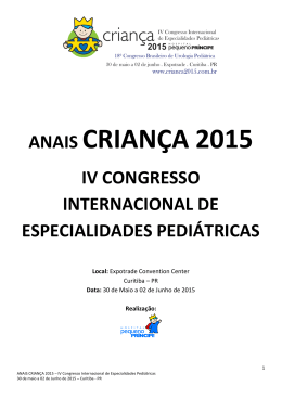 ANAIS CRIANÇA 2015 - Complexo Pequeno Príncipe