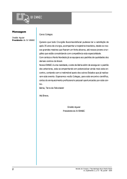 Anais / Abstracs - Revista de Cirurgia e Traumatologia Buco