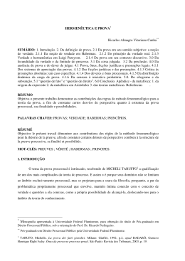 1. Introdu&ccedil;&atilde;o. 2. Da defini&ccedil;&atilde;o de prova. 2.1 Da prova em