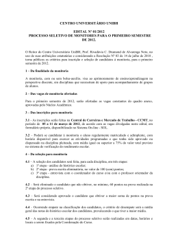EDITAL MONITORIA 2012 -1