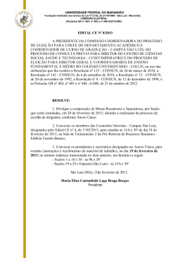 edital ce n&ordm; 8/2013 a presidente da comiss&atilde;o coordenadora do