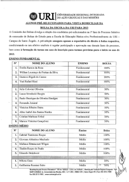 &Uacute;&Eacute;IVERSIDADE REGIONAL INTI&Ecirc;GRADA Do ALTO URUGUAI E