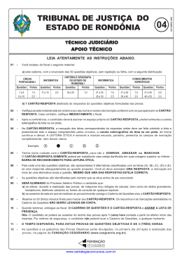 PROVA 4 - T&Eacute;CNICO JUDICI&Aacute;RIO - APOIO