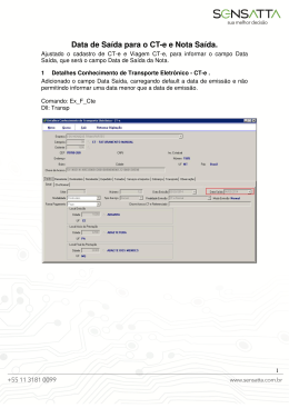 Data de Saída para o CT-e e Nota Saída.