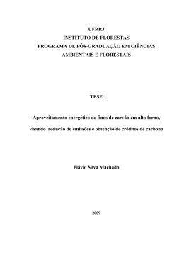 Aproveitamento energ&eacute;tico de finos de carv&atilde;o em alto forno