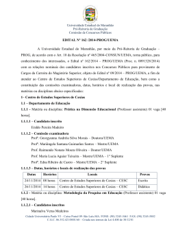 EDITAL Nº 162 /2014-PROG/UEMA A Universidade Estadual do