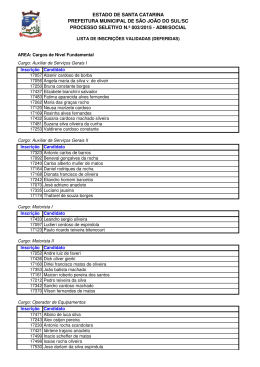 Inscri&ccedil;&otilde;es Deferidas (PS 003/2015)