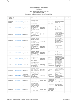 Tabela da Sessão de 26-02-2015