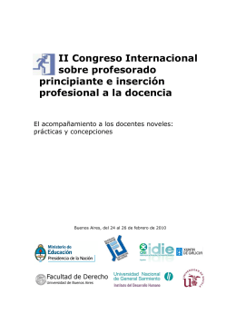 II Congreso Internacional sobre profesorado principiante e insercin