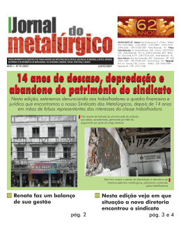 jornal do Metal&uacute;rgico - Sindicato dos Metal&uacute;rgicos de Volta Redonda