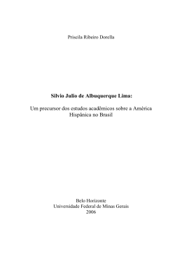 Silvio Julio de Albuquerque Lima: Um precursor dos estudos