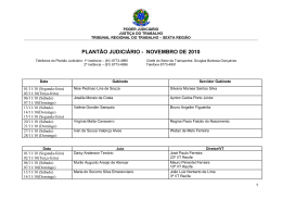 plant&atilde;o judici&aacute;rio - novembro de 2010