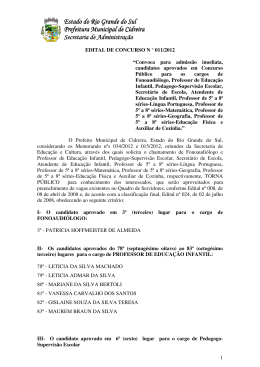 edital de concurso n&ordm; 011/2012 - Prefeitura Municipal de Cidreira