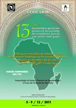 Andre Cristiano Jose - XIIIth CODESRIA General Assembly