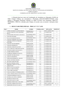 A Dire&ccedil;&atilde;o-Geral por meio da Coordena&ccedil;&atilde;o de Assist&ecirc;ncia ao
