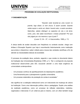 programa de avalia&ccedil;&atilde;o institucional