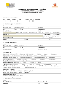 PROJETO DE REGULARIZA&Ccedil;&Atilde;O FUNDI&Aacute;RIA PROJETO DE