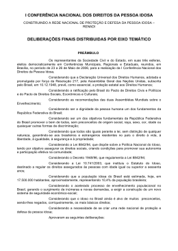delibera&ccedil;&otilde;es finais da I confer&ecirc;ncia nacional dos direitos da