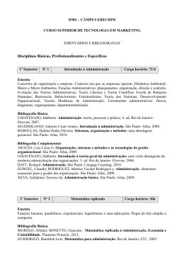Ementas e Bibliografias Tecnologia em Marketing Diurno