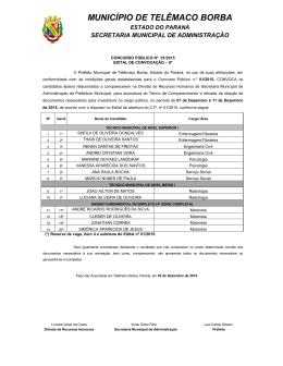 Edital de Convocação 008/2015 - Prefeitura Municipal de Telêmaco