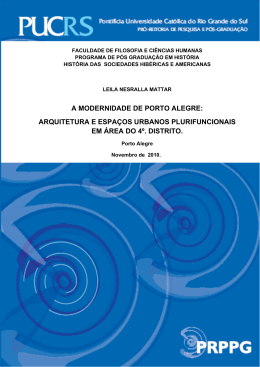 A MODERNIDADE DE PORTO ALEGRE: ARQUITETURA E