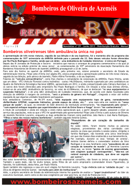 Newsletter nº 29 - Bombeiros Voluntários de Oliveira de Azeméis