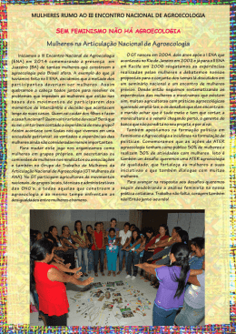 Panfleto Sem Feminismo Não Há Agroecologia