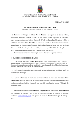 Edital - Prefeitura Municipal de Valen&ccedil;a
