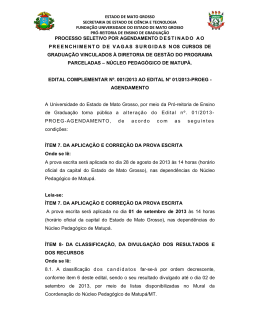 PROCESSO SELETIVO POR AGENDAMENTO