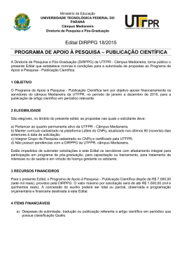 Edital DIRPPG 18/2015 PROGRAMA DE APOIO À