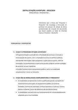 EDITAL ESTA&Ccedil;&Atilde;O JUVENTUDE &ndash; 2013/2014