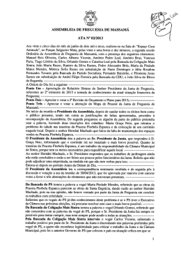 ASSEMBLEIA DE FREGUESIA DE MASSAMÁ ATA No 02/2013