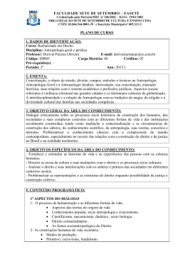 Antropologia Geral e Jur&iacute;dica - FASETE