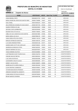 Lista de Aprovados - Instituto Zambini