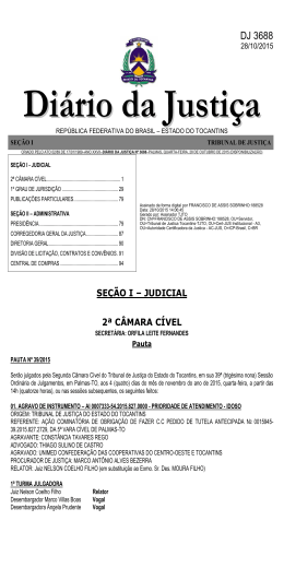 DJ 3688 - Tribunal de Justi&ccedil;a do Estado do Tocantins