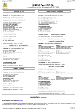 Di&aacute;rio da Justi&ccedil;a de Sergipe - Tribunal de Justi&ccedil;a de Sergipe