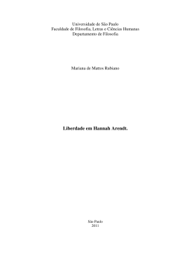 Liberdade em Hannah Arendt. - Biblioteca Digital de Teses e