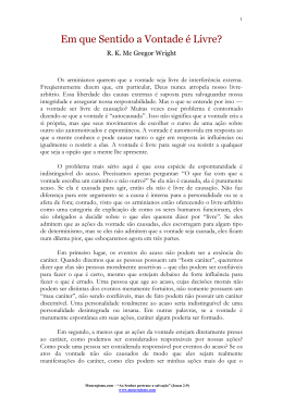 Em que Sentido a Vontade é Livre?
