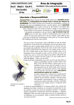 Ficha Nº 4 - Os fins e os meios: que Ética para a vida humana