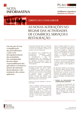 As Novas Altera&ccedil;&otilde;es no Regime das Actividades de