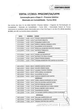 Edital de Convocação para a Etapa II