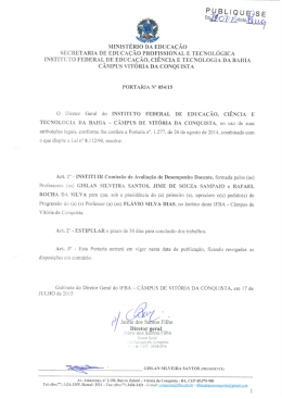 Portaria N&ordm; 054-15 - IFBA Campus Vit&oacute;ria da Conquista