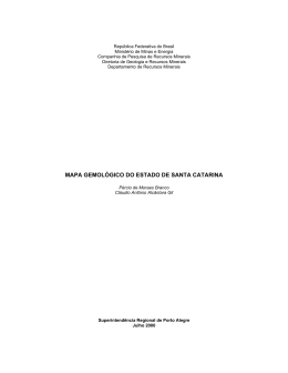 Mapa gemol&oacute;gico do estado de Santa Catarina