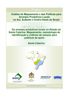 Os arranjos produtivos locais no Estado de Santa Catarina