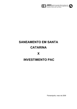 12/05/08 - saneamento em santa catarina x investimento pac