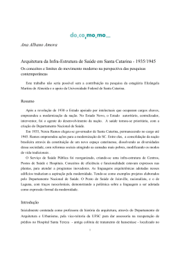 Arquitetura da Infra-Estrutura de Sa&uacute;de em Santa Catarina